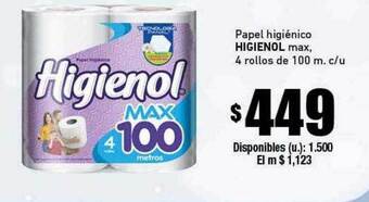 Cooperativa Obrera Papel Higiénico Higienol Max oferta