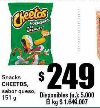Cooperativa Obrera Snacks Cheetos Sabor Queso oferta