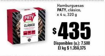 Cooperativa Obrera Hamburguesas Paty oferta