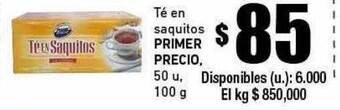 Cooperativa Obrera Té En Saquitos Primer Precio oferta
