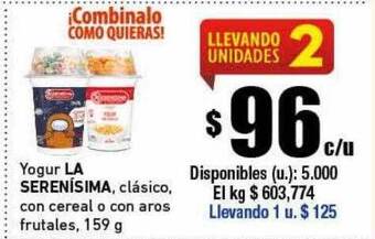 Cooperativa Obrera Yogur La Serenísima oferta
