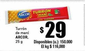 Cooperativa Obrera Turrón De Mani Arcor oferta