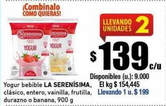 Cooperativa Obrera Yogur Bebible La Serenísima oferta