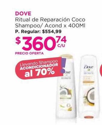 Punto de Salud Dove Ritual De Reparación Coco Shampoo Acond oferta