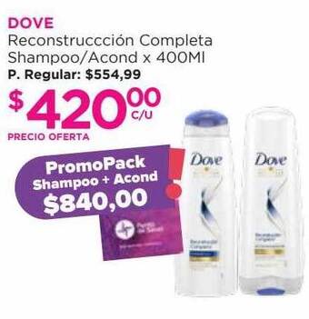 Punto de Salud Dove Reconstrucción Completa Shampoo Acond oferta