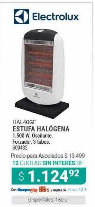 Cooperativa Obrera Electrolux Hal40gf Estufa Halógena oferta
