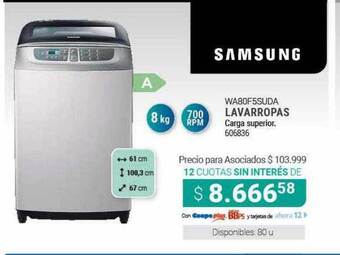 Cooperativa Obrera Wa80f5suda Lavarropas Samsung oferta