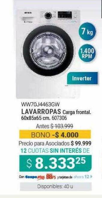 Cooperativa Obrera Ww70j4463gw Lavarropas oferta