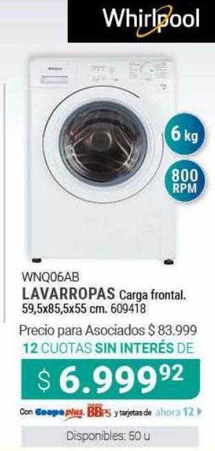 Cooperativa Obrera Wnq06ab Lavarropas Whirlpool oferta