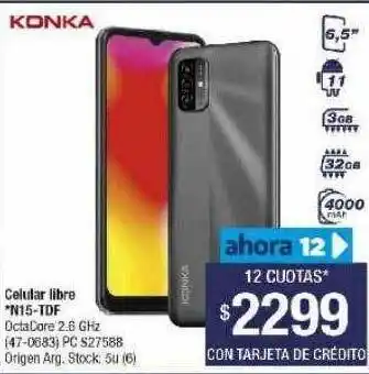 Lombardi Celular Libre N15-tdf Konka oferta