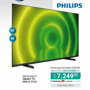 Cooperativa Obrera 50pud7406 77 Smart Tv Philips oferta