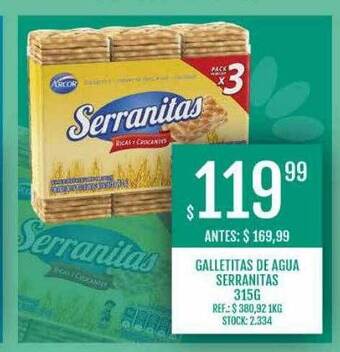 Supermercados Todo Galletitas De Agua Serranitas oferta