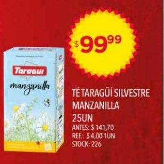 Supermercados Todo Té Taragüí Silvestre Manzanilla oferta