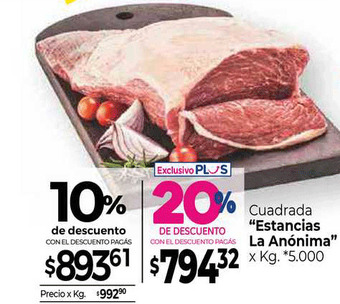 La Anonima Estancias La Anonima Cuadrada x kg oferta