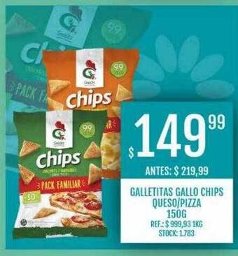 Supermercados Todo Galletitas Gallo Chips Queso Pizza oferta