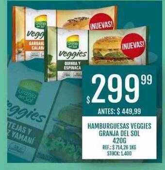 Supermercados Todo Hamburguesas Veggies Granja Del Sol oferta