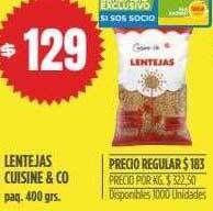 Supermercados Vea Lentejas Cuisine & Co oferta