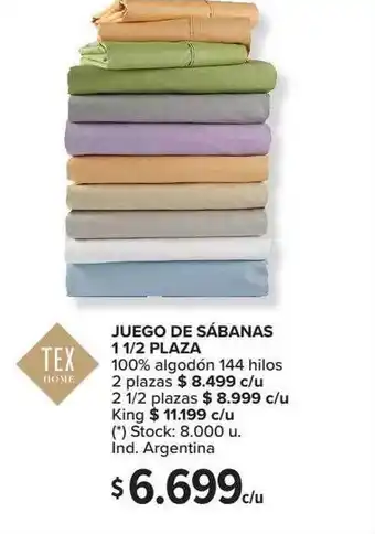 Carrefour Tex Home Juego De Sábanas 1 1-2 Plaza oferta