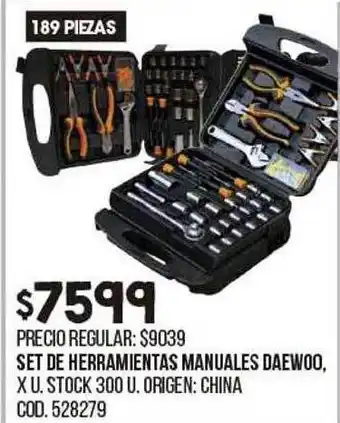 Coto Set De Herramientas Manuales Daewoo oferta