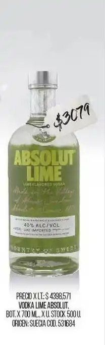 Coto Vodka Lime Absolut oferta