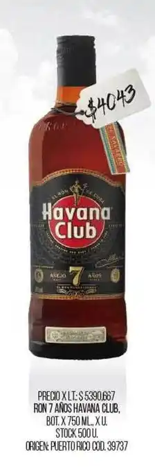 Coto Ron 7 Años Havana Club oferta