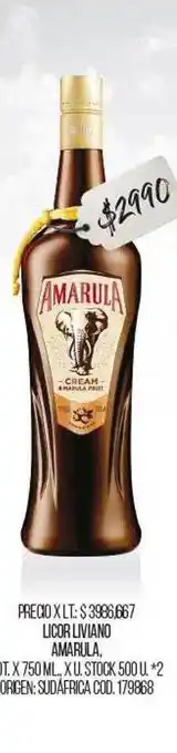Coto Licor Liviano Amarula oferta