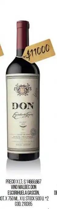 Coto Vino Malbec Con Escorihuela Gascón oferta