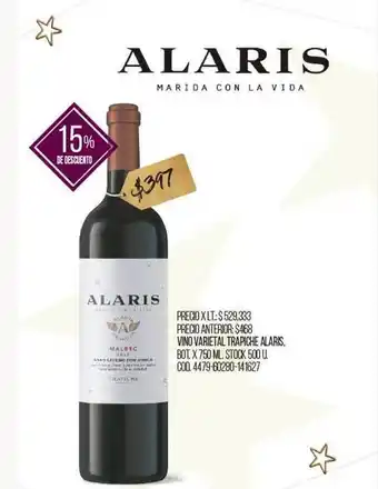 Coto Vino Varietal Trapiche Alaris oferta