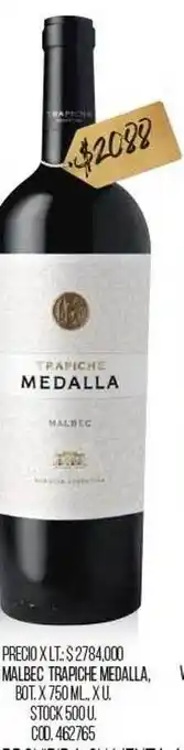 Coto Vino Malbec Trapiche Medalla oferta