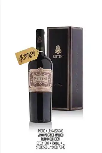 Coto Vino Cabernet-malbec Rutini Colección oferta