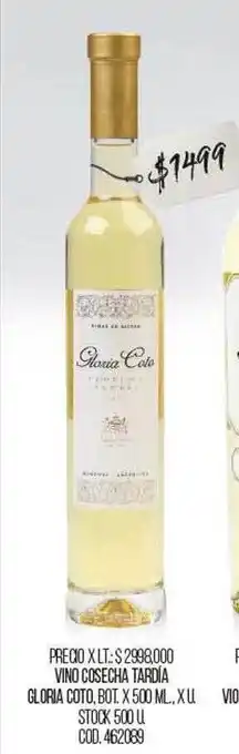 Coto Vino Cosecha Tardia Gloria Coto oferta