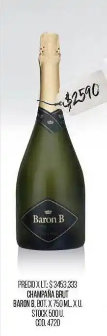 Coto Champaña Brut Baron B oferta