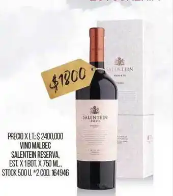 Coto Vino Malbec Salentein Reserva oferta