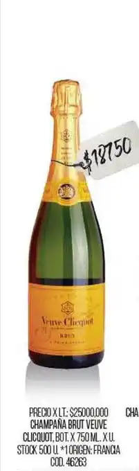 Coto Champaña Brut Veuve Clicquot oferta