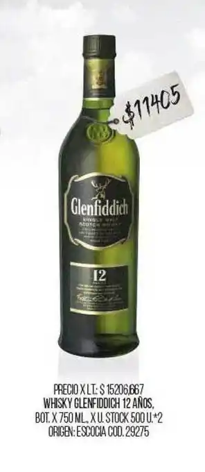 Coto Whisky Glenfiddich 12 Años oferta