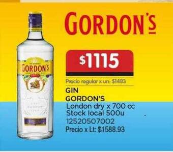 Disco Gin Gordon's London Dry oferta