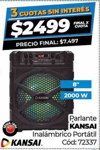 Diarco Parlante Kansai Inalámbrico Portátil oferta