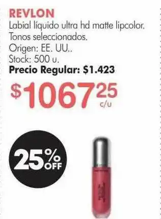 Simplicity Revlon Labial Líquido Ultra Hd Matte Lipcolor 25% Off oferta