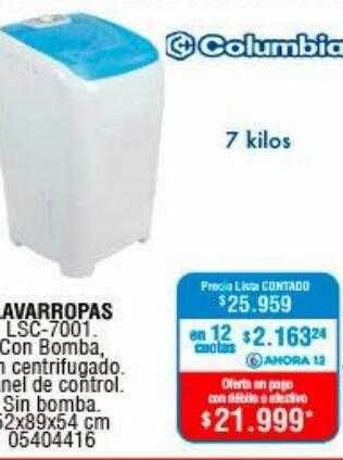 Perozzi Lavarropas Columbia oferta