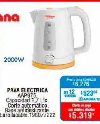 Perozzi Pava Electrica Liliana oferta