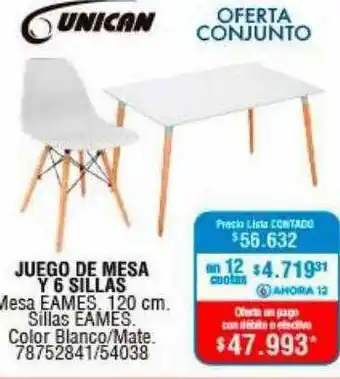 Perozzi Juego De Mesa Y 6 Sillas Unican oferta
