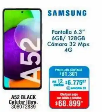 Perozzi Samsung A52 Black Celular Libre oferta
