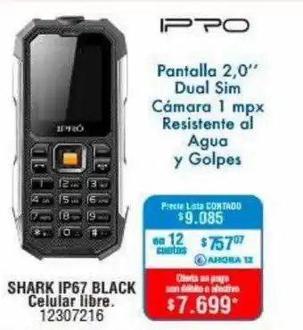 Perozzi Ipro Shark Ip67 Black Celular Libre oferta