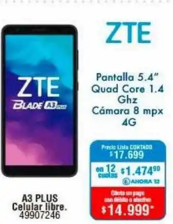 Perozzi Zte A3 Plus Celular Libre oferta