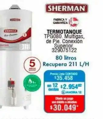 Perozzi Sherman Thermotanque oferta