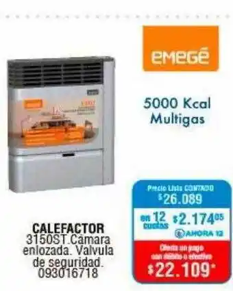 Perozzi Calefactor Emegé oferta