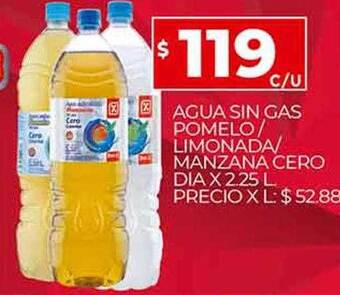 Supermercados DIA Agua Sin Gas Pomelo Limonada Manzana Cero Dia oferta