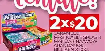 Supermercados DIA Caramelo Masticable Splash Mandarina Wow Arandanos Billiken oferta