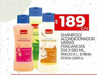 Supermercados DIA Shampoo Acondicionador Varias Fragancias Dia oferta