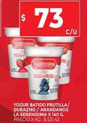 Supermercados DIA Yogur Batido Frutilla Durazno Arandanos La Serenisima oferta